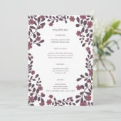 Herfst Bloemen Lijst Elegant Modern Rustiek CUSTOM Menu (Staand voorkant)