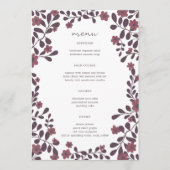 Herfst Bloemen Lijst Elegant Modern Rustiek CUSTOM Menu (Voorkant)