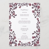 Herfst Bloemen Lijst Elegant Modern Rustiek CUSTOM Menu (Voorkant)