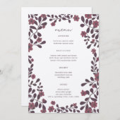 Herfst Bloemen Lijst Elegant Modern Rustiek CUSTOM Menu (Voorkant / Achterkant)