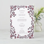 Herfst Bloemen Lijst Elegant Modern Rustiek CUSTOM Menu (Staand voorkant)