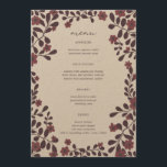 Herfst Bloemen Lijst Elegant Modern Rustiek CUSTOM Menu<br><div class="desc">Gebruik deze zoete bloemenmenukaarten voor uw bruiloft, verlovingsfeest, vrijgezellenfeest of ander evenement. Hand getekend door mij voor jou. Volledig bewerkbaar, voeg uw eigen tekst of achtergrondkleur toe. Klik op "personaliseren" om de tekst te bewerken en op "ontwerp bewerken" om lettertypen, kleuren te wijzigen en tekst toe te voegen. Verander ook...</div>