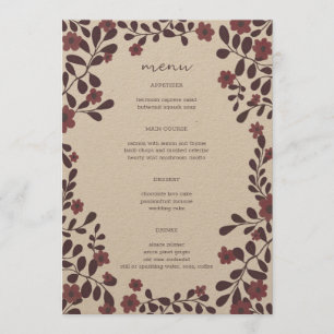 Herfst Bloemen Lijst Elegant Modern Rustiek CUSTOM Menu