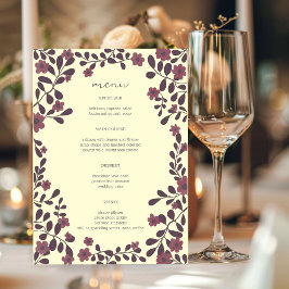 Herfst Bloemen Lijst Elegant Modern Rustiek CUSTOM Menu