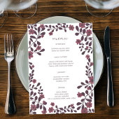 Herfst Bloemen Lijst Elegant Modern Rustiek CUSTOM Menu