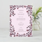 Herfst Bloemen Lijst Elegant Modern Rustiek CUSTOM Menu (Staand voorkant)
