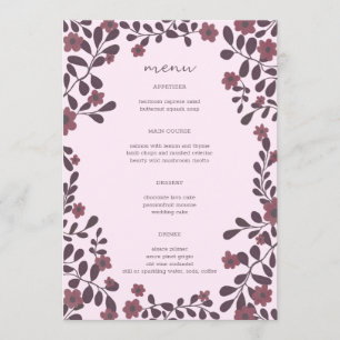 Herfst Bloemen Lijst Elegant Modern Rustiek CUSTOM Menu