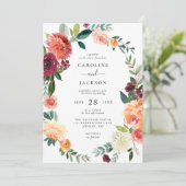 Herfst Bloemen Lijst herfst bruiloft uitnodiging (Staand voorkant)