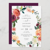 Herfst Bloemen Lijst herfst bruiloft uitnodiging (Voorkant / Achterkant)