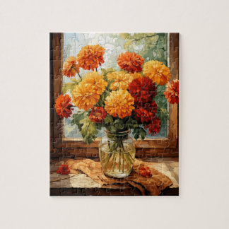 Herfst Bloemen Marigold Puzzel 110 Stks. 20,3 x 25