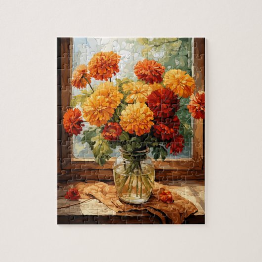 Herfst Bloemen Marigold Puzzel 110 Stks. 20,3 x 25 (Verticaal)
