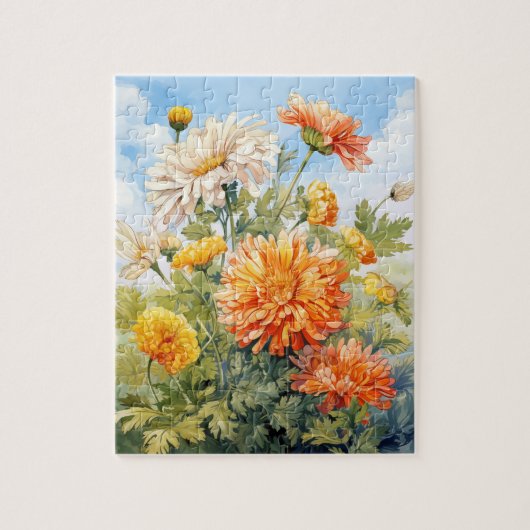 Herfst Bloemen Marigold Puzzel 110 Stks. 20,3 x 25 Legpuzzel (Verticaal)