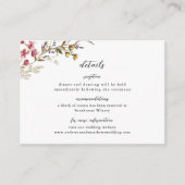 Herfst Bloemen Modern Wildflowers Trouwdetails Informatiekaartje (Voorkant)