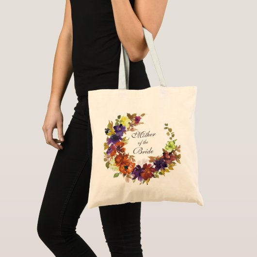 Herfst Bloemen Moeder van de bruid Bruiloft Tote Bag (Voorkant (product))