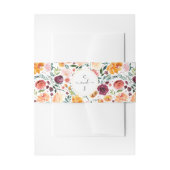 Herfst Bloemen Monogram Bruiloft Uitnodigingen Wikkel (Voorkant Voorbeeld)