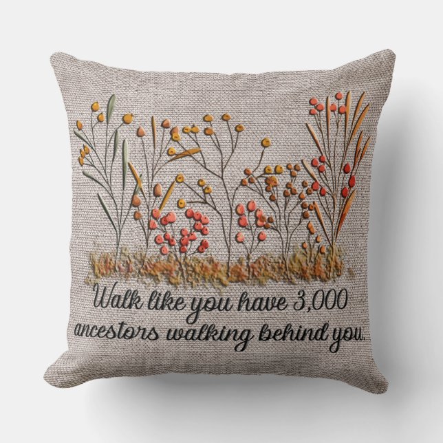 Herfst Bloemen Motivatie Quote Kussen (Voorkant)