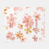Herfst bloemen naam oranje perzik fleece deken (Voorkant (Horizontaal))