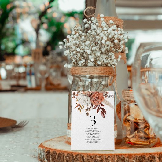 Herfst Bloemen Namen Zitting Grafiek Tafel Nummer  Bedankkaart