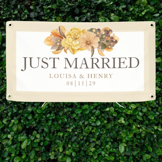 Herfst Bloemen Net Getrouwd Auto Banner