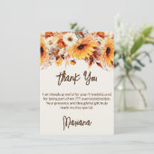 Herfst Bloemen op Beige Party Dank je kaart (Staand voorkant)
