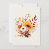 Herfst Bloemen op Beige Party Dank je kaart (Achterkant)