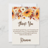 Herfst Bloemen op Beige Party Dank je kaart (Voorkant)