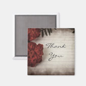 Herfst bloemen op gelijnd papier Hartelijk dank Magneet (Voorkant / Achterkant)