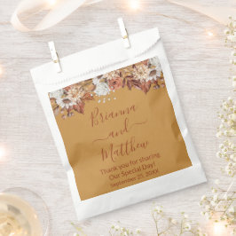 Herfst Bloemen op gouden gunsttas Bedankzakje