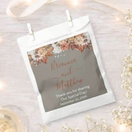 Herfst Bloemen op Grijze Favor Bag Bedankzakje