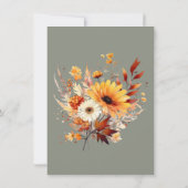 Herfst Bloemen op Sage Party Dank je kaart (Achterkant)