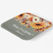Herfst Bloemen op Sage Party Papieren Bordje (Gebogen)