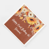 Herfst Bloemen op Terracotta Party Servetten (Hoek)