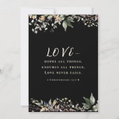 Herfst Bloemen op Zwart Christelijk Kruis Bijbel B Kaart (Achterkant)