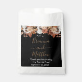 Herfst Bloemen op Zwarte Favor Bag Bedankzakje (Voorkant)