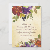 Herfst Bloemen Paarse Oranje Inspirerend bruiloft Save The Date (Achterkant)