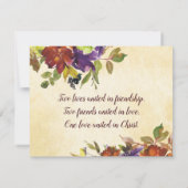 Herfst Bloemen Paarse Verbrande Sinaasappel Gele B Save The Date (Achterkant)