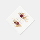 Herfst Bloemen Pampas Gras Palm Bruidsboeket Servet (Hoek)