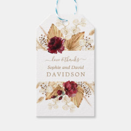 Herfst Bloemen Pampas Gras Palm Bruiloft  Cadeaulabel