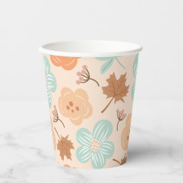 Herfst Bloemen Papier Papieren Bekers
