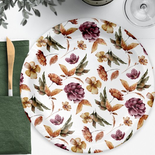 Herfst Bloemen Papieren Bordje