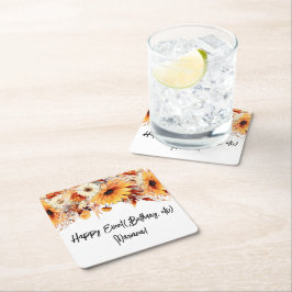 Herfst Bloemen Party Kartonnen Onderzetters