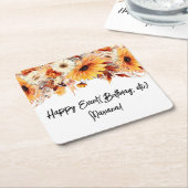 Herfst Bloemen Party Kartonnen Onderzetters (Schuin)