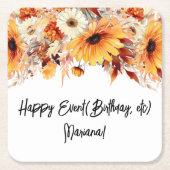 Herfst Bloemen Party Kartonnen Onderzetters (Voorkant)