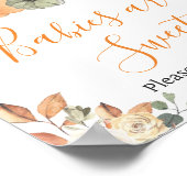 Herfst Bloemen Pompoen Baby shower Baby's zijn zoe Poster (Hoek)