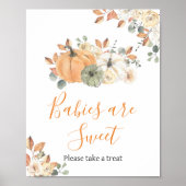 Herfst Bloemen Pompoen Baby shower Baby's zijn zoe Poster (Voorkant)