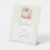 Herfst Bloemen Pompoen Baby shower Baby's zijn zoe Reclamebord Met Voetstuk (Voorkant)