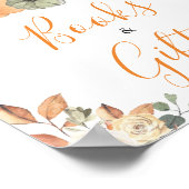 Herfst Bloemen Pompoen Baby shower Boeken en gesch Poster (Hoek)
