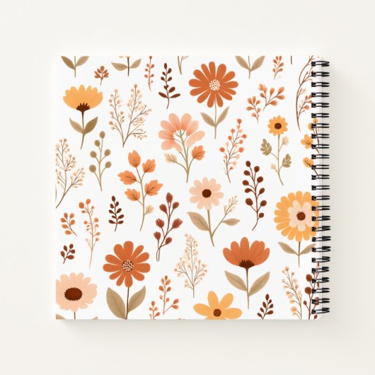 Herfst Bloemen Pompoen Baby shower Gastboek Notitieboek (Achterkant)