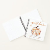 Herfst Bloemen Pompoen Baby shower Gastboek Notitieboek (Binnen)