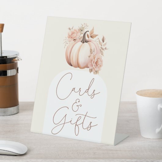 Herfst Bloemen Pompoen Baby shower Kaarten en gesc Reclamebord Met Voetstuk (Insitu)